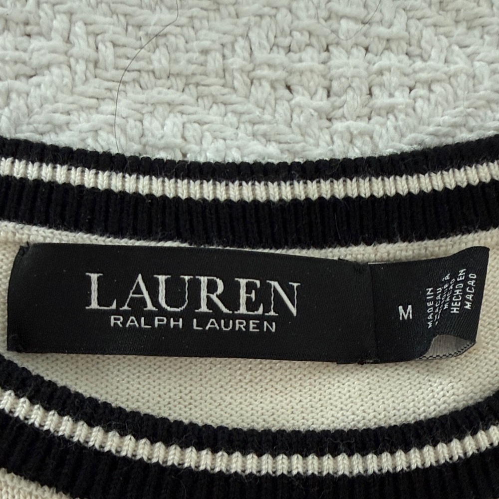 Ralph Lauren Cream and Black Crewneck Sweater (2025 Spring) - Picture 2 of 3